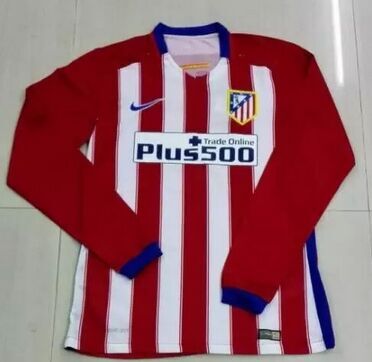 Atletico Madrid 2015-16 Home Soccer Jersey LS